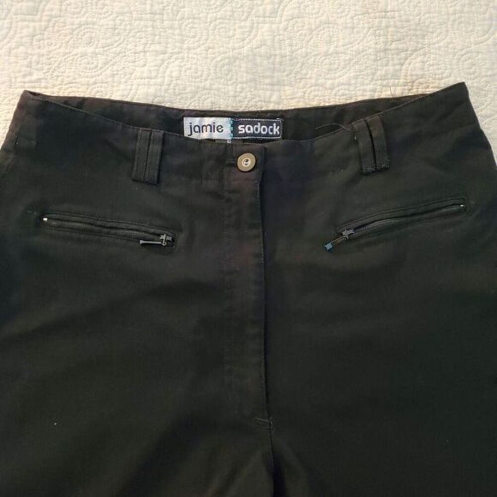 Jamie Sadock Capri Pants 6 Nylon Rayon Black‎ Golf Active Zip Pockets